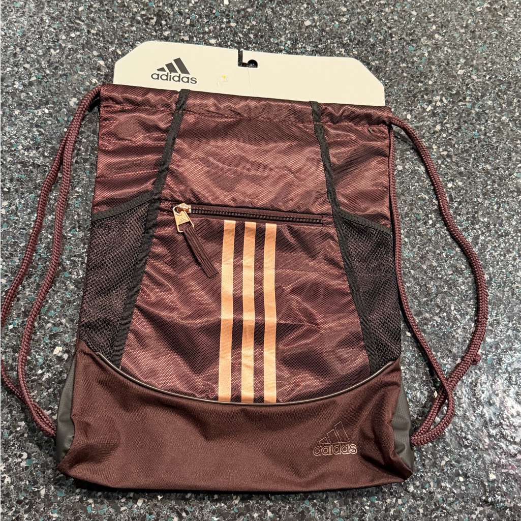 Adidas Shadow Brown And Rose Gold Alliance Ii Sackpack Unisex Backpacks